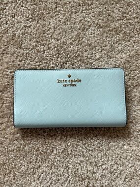 Kate Spade ♠️ Saffiano Pale Blue Leather Wallet